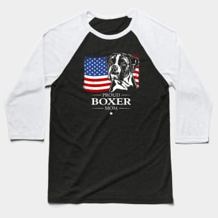 Proud Boxer Dog Mom American Flag patriotic dog Baseball T-Shirt